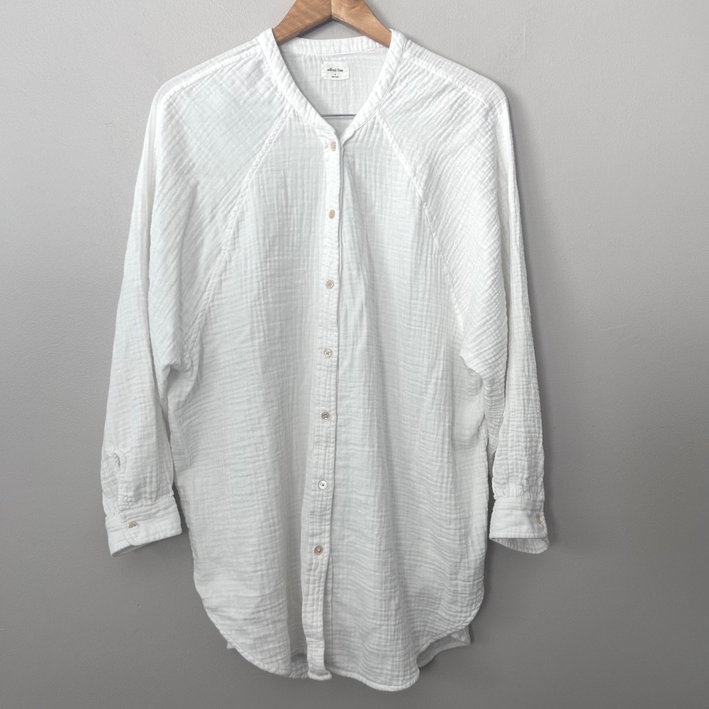 Wilfred Free Sail Shirt Womens 3 Large White Organic Cotton Gauze Button Down